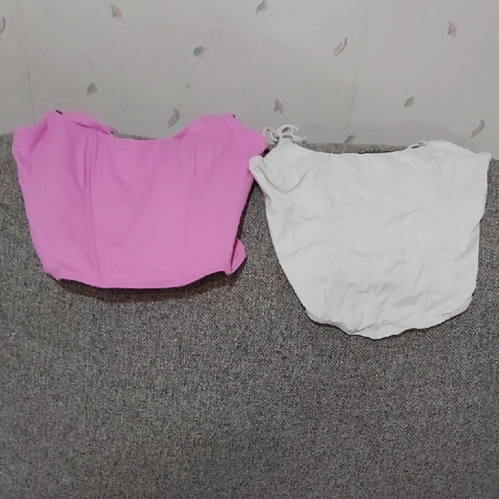 Gilly Hicks Pink and White Women Tops